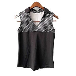 Lady Hagen Black Striped Sleeveless Golf Top Women's Size XS Moisture Wick